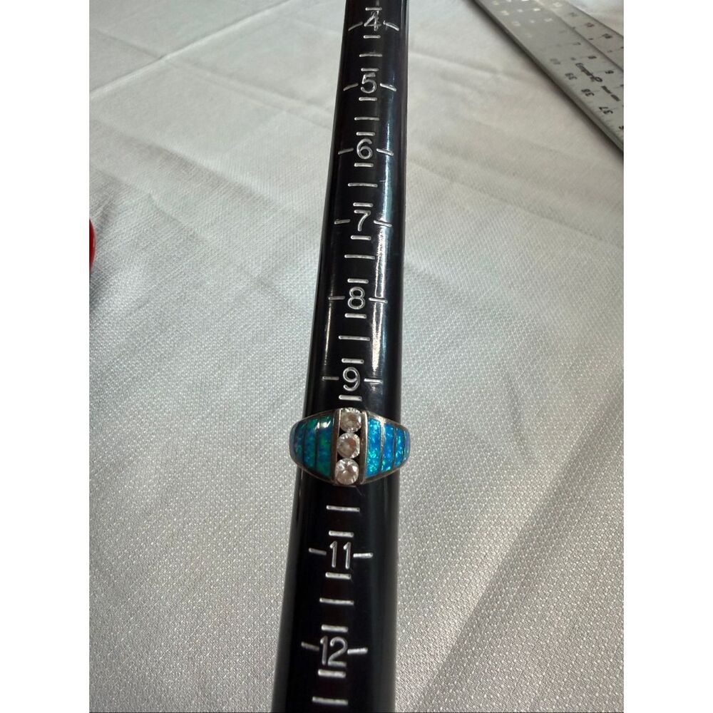 NP 925 Turquoise Opal Vintage Ring Size 10
